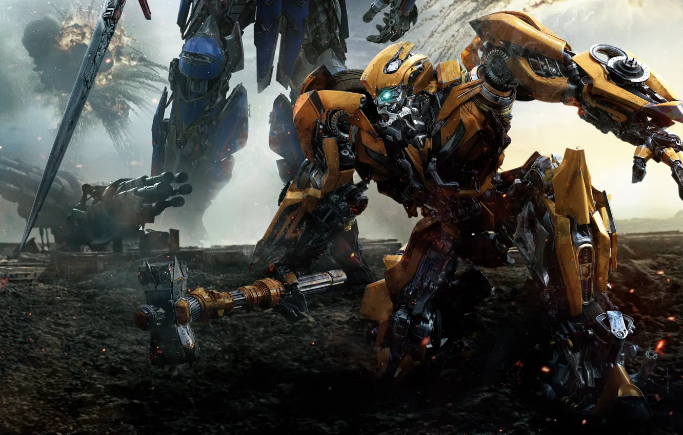 Фото обои Фильм, Optimus Prime, Bumblebee, Movie, Transformers: The Last Knight, Трансформеры: Последний Рыцарь