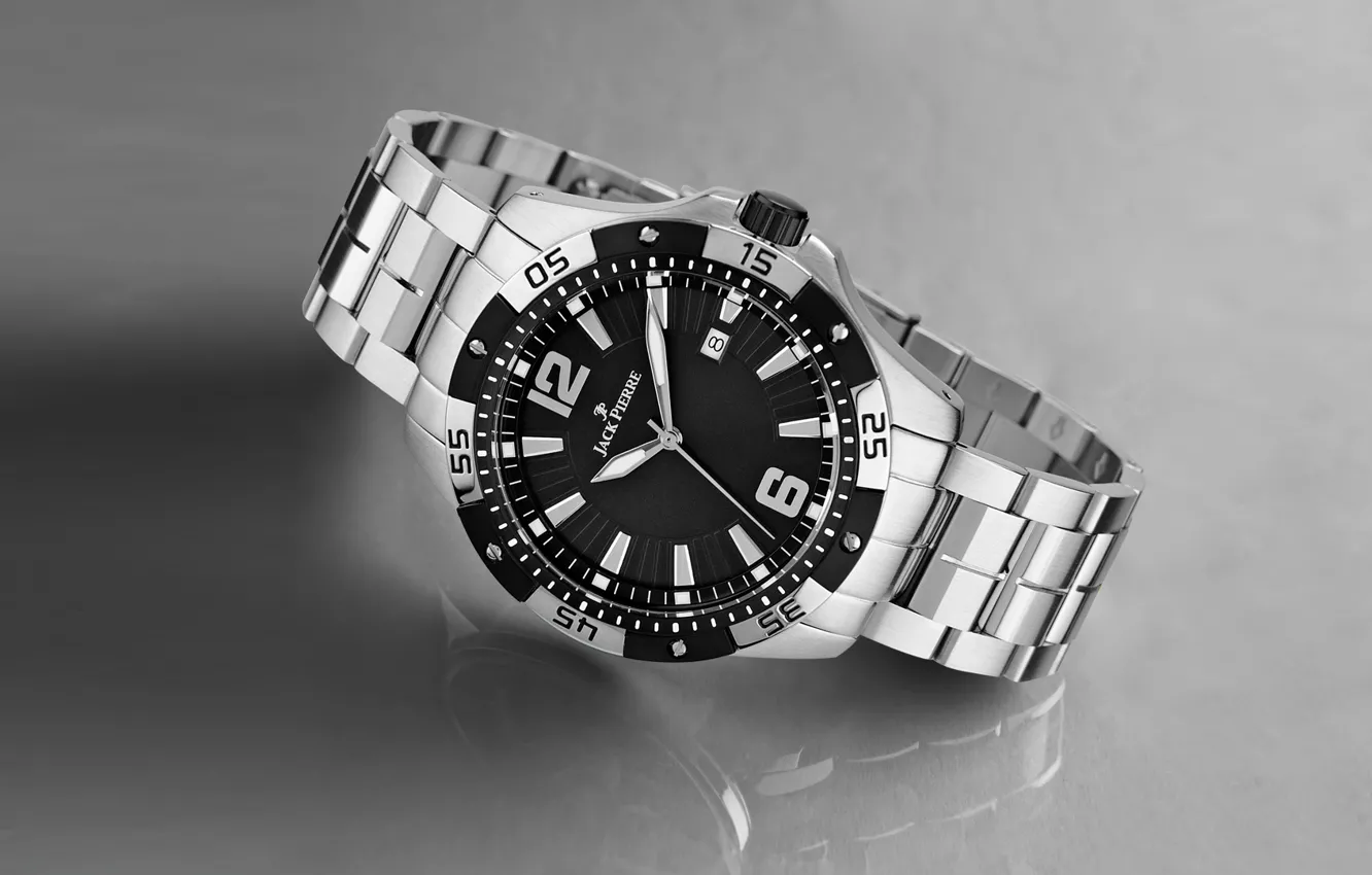 Фото обои metal, white, black, men, watch, Jack Pierre