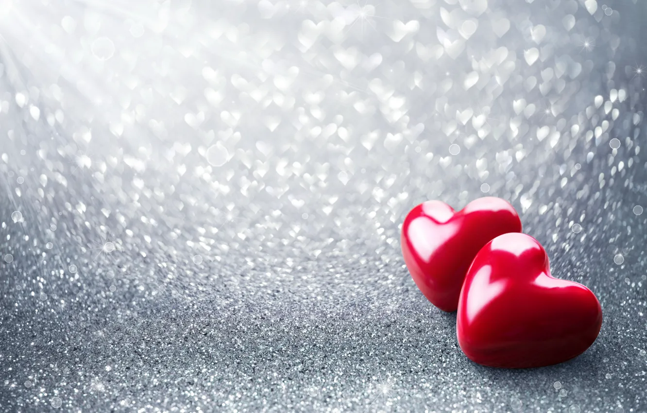 Фото обои red, love, romantic, hearts, bokeh, valentine`s day