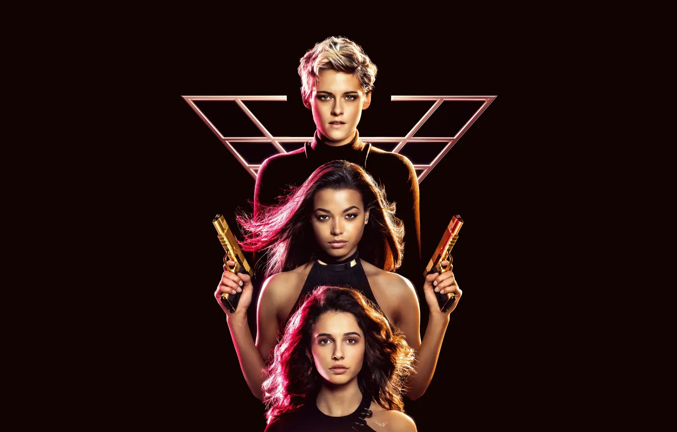 Фото обои Kristen Stewart, Кристен Стюарт, Naomi Scott, Наоми Скотт, Ангелы Чарли, Элла Балинска, Charlies Angels, Ella …