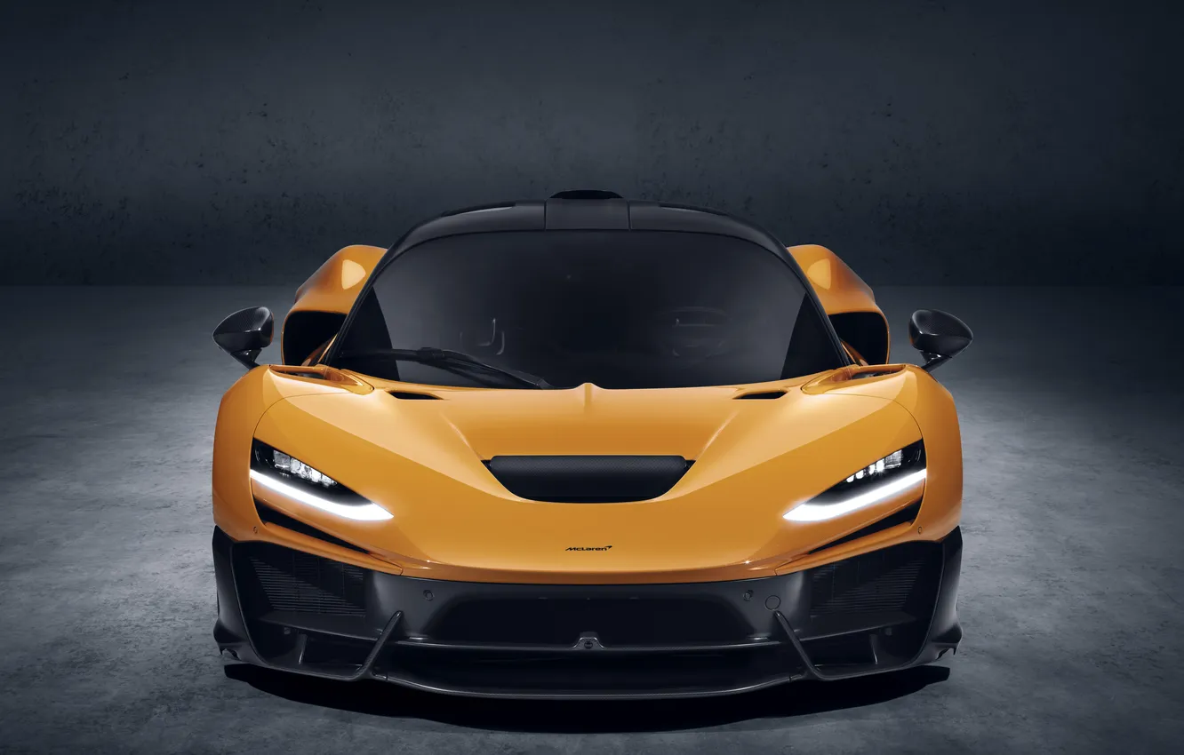 Фото обои McLaren, Orange, Front, Face, Hypercar, Sight, McLaren W1