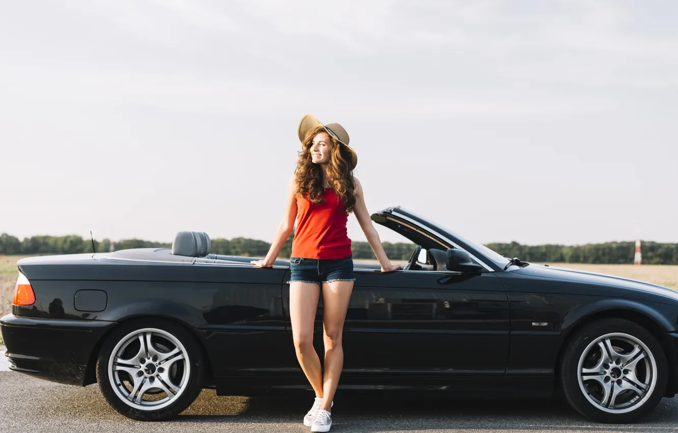 Фото обои hat, woman, pretty, cabriolet