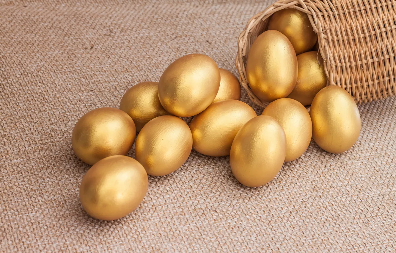 Фото обои Пасха, golden, золотые, spring, Easter, eggs, Happy, яйца крашеные