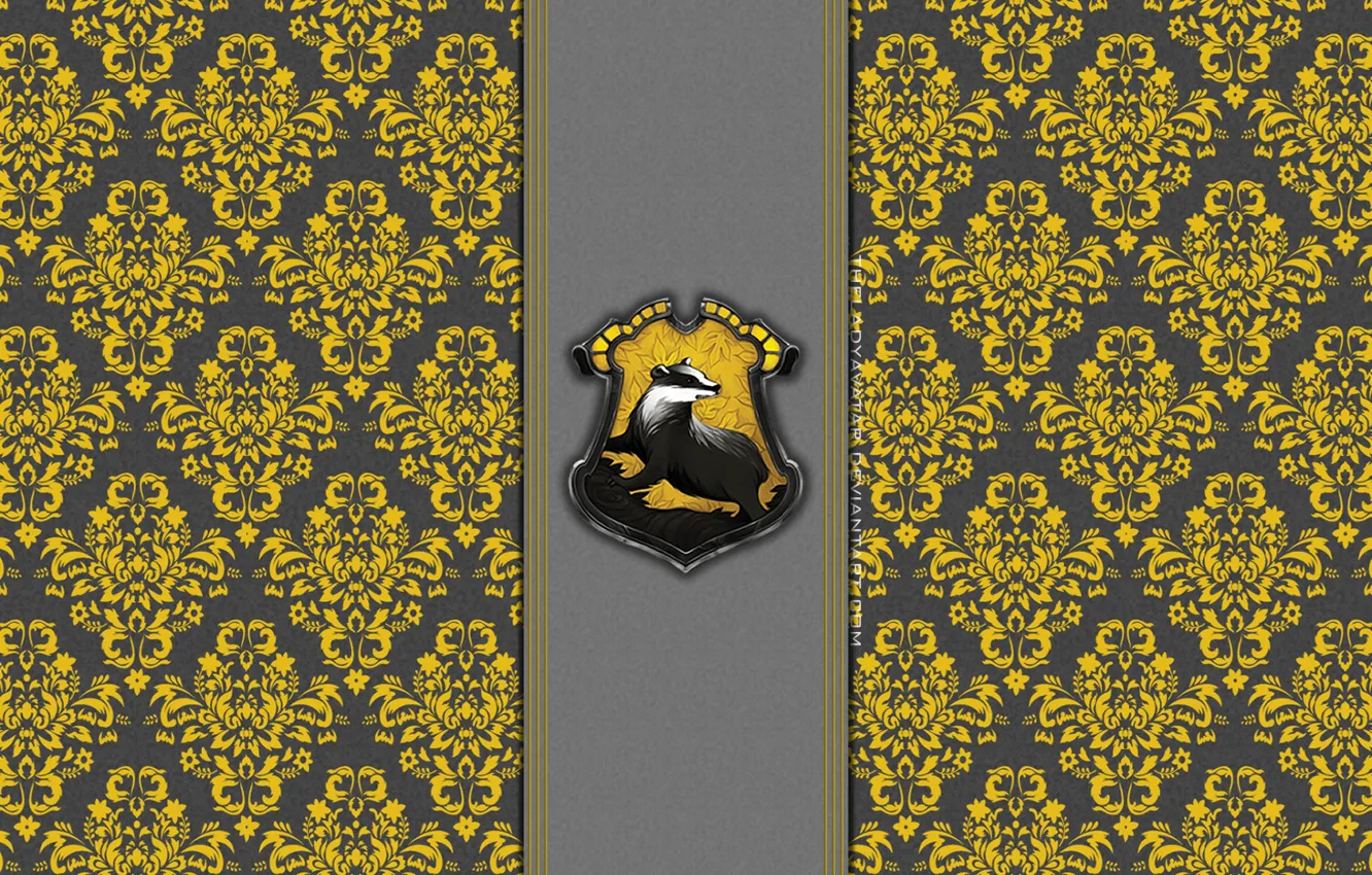 Фото обои узор, Harry Potter, Хогвартс, барсук, deviantart wallpapers, Hufflepuff, Пуффендуй, Hogwarts House