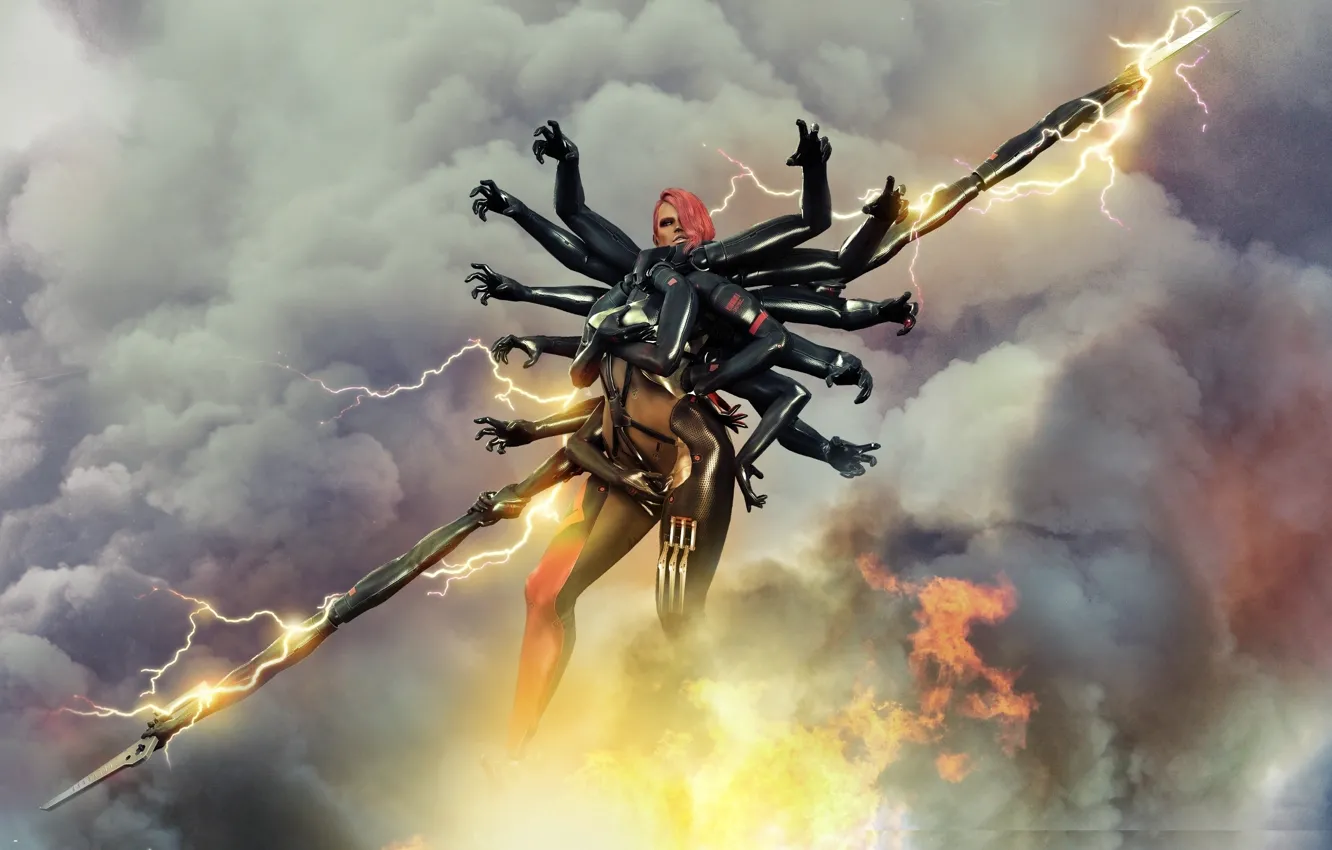 Фото обои женщина, руки, костюм, копье, Metal Gear Rising, Revengeance, Cyborg Ninja, Desperado Enforcement Group