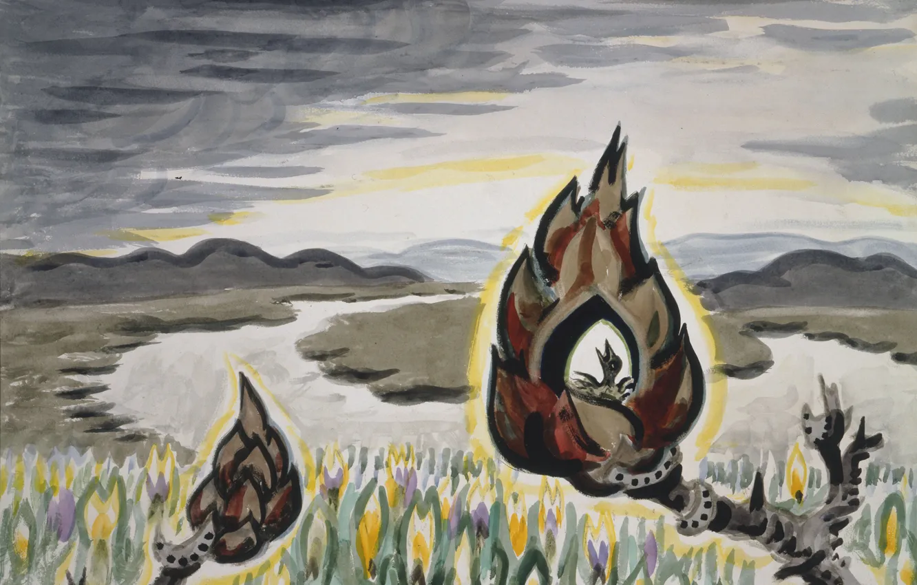 Фото обои Charles Ephraim Burchfield, 1919-1963, New Life