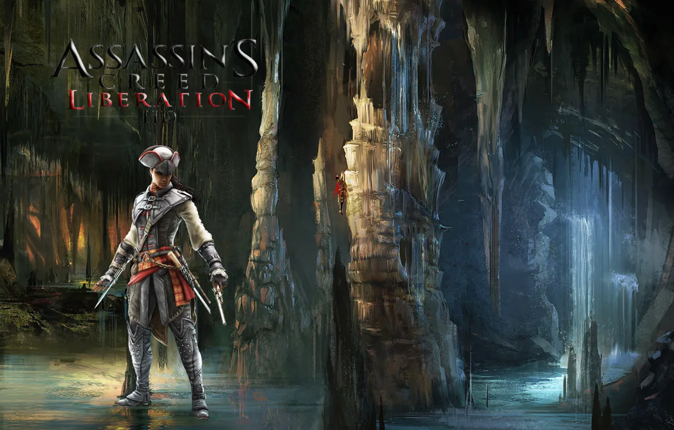 Фото обои вода, пещера, Ubisoft, ассасин, Авелина де Гранпре, Assassins Creed:Liberation HD