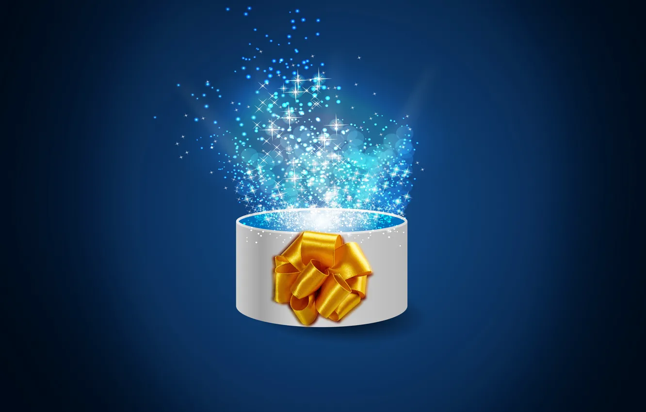 Фото обои box, design, blue, sparks, magical