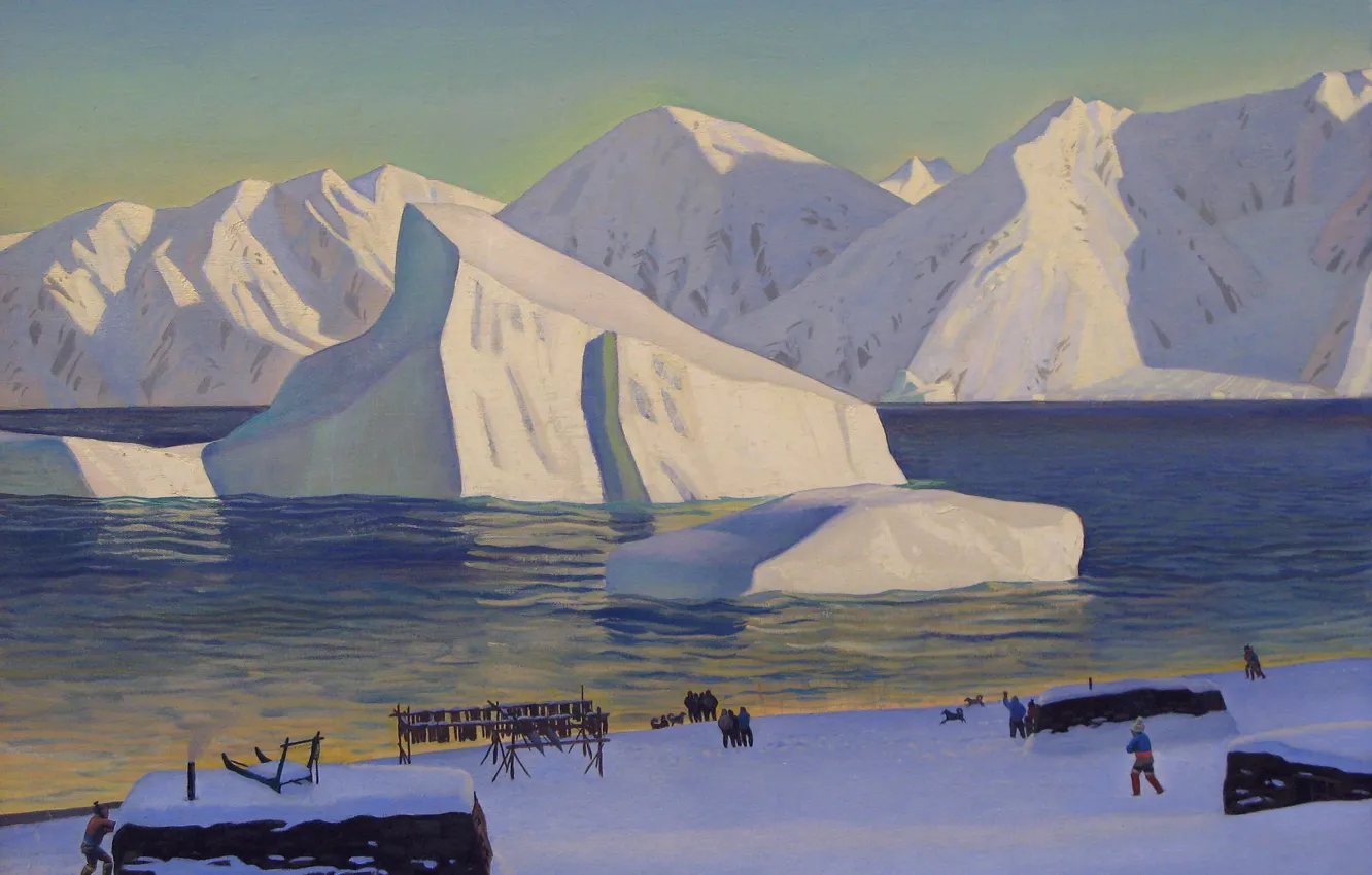 Фото обои пейзаж, картина, Rockwell Kent, Рокуэлл Кент, Начало Ноября. Северная Гренландия