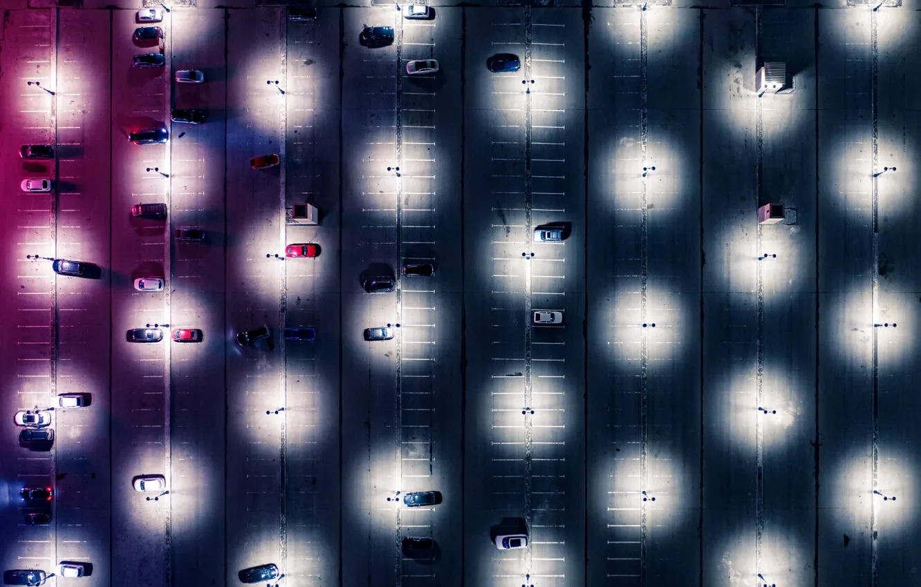 Фото обои фонари, парковка, автомобили, Сергей Полетаев, Sergei Poletaev