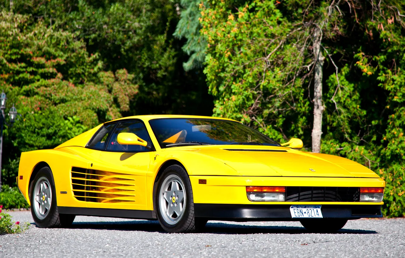 Фото обои желтый, спорткар, ferrari, sportcar, феррари, yellow, тестаросса, 512