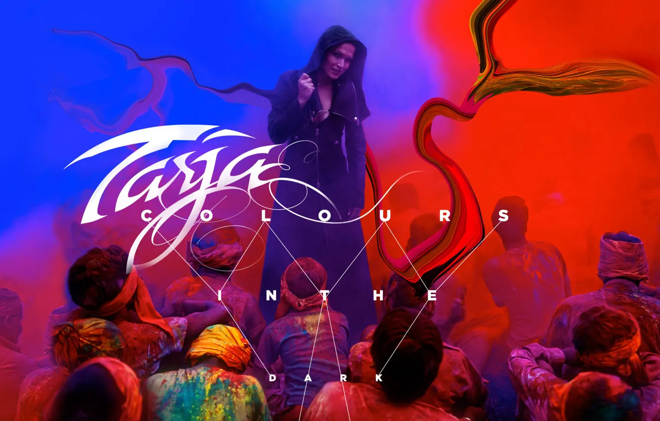 Фото обои певица, Tarja Turunen, девушка в капюшоне, люди краска, Colors Vinyl