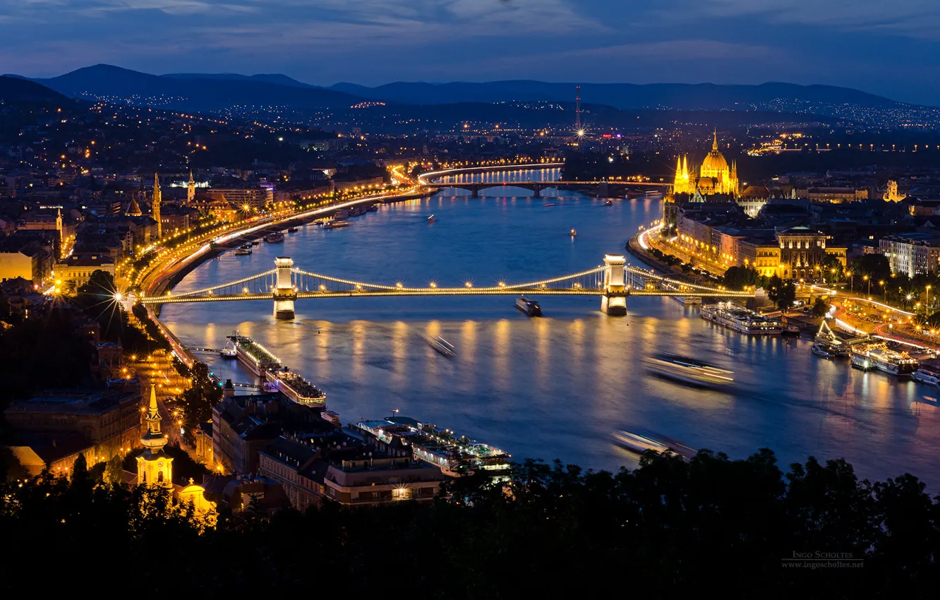 Фото обои water, evening, hungary