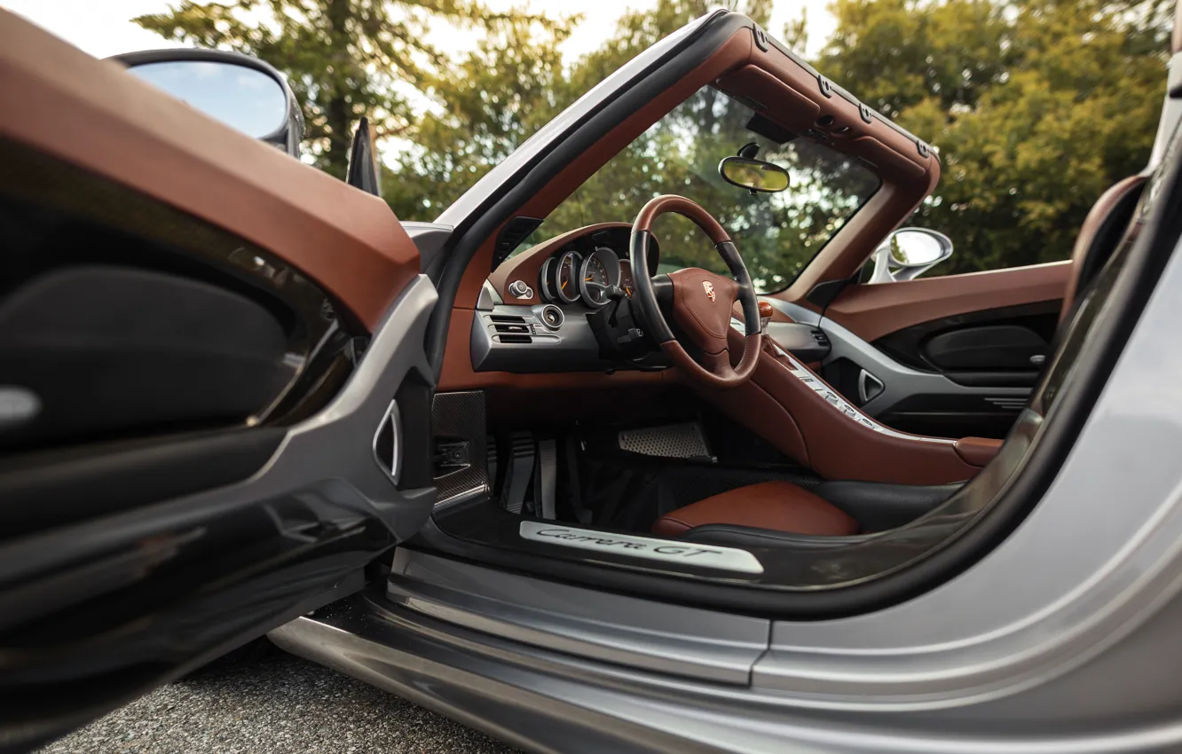 Фото обои Porsche, Porsche Carrera GT, car interior