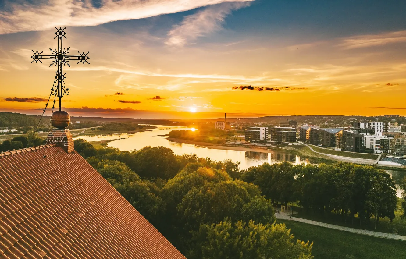 Фото обои Lietuva, Kaunas, saulėlydis