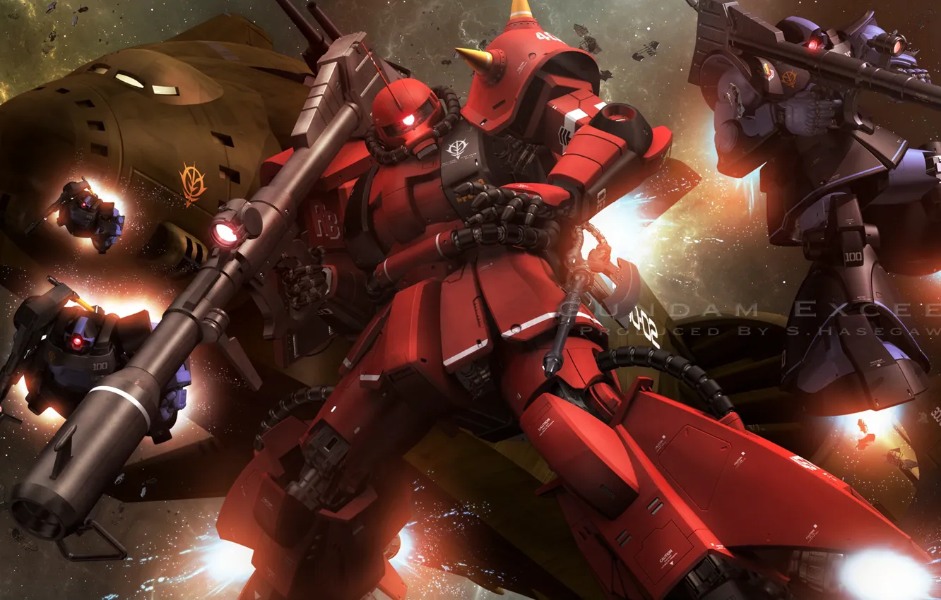 Фото обои космос, оружие, роботы, Mobile Suit Gundam