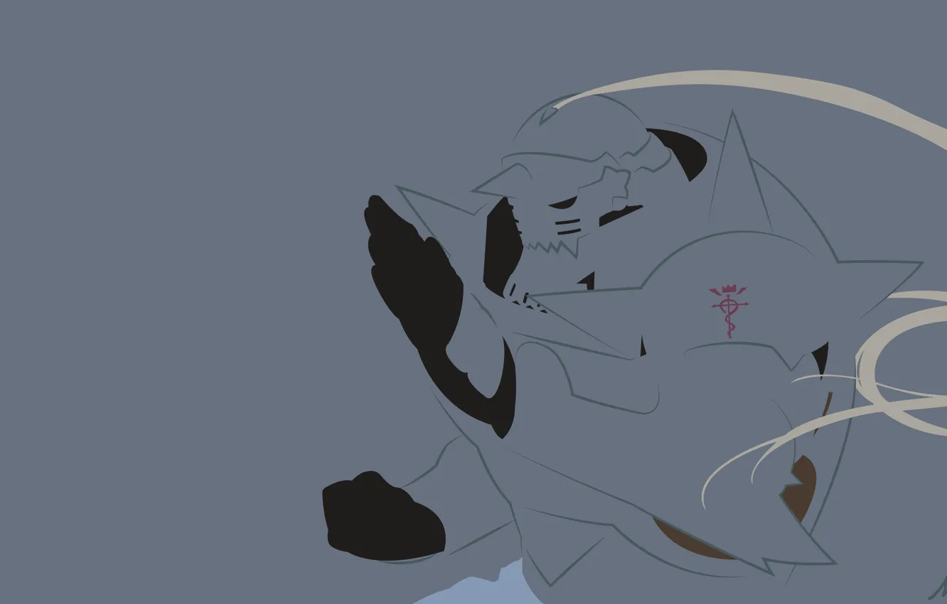 Фото обои робот, минимализм, Стальной Алхимик, Fullmetal Alchemist, векторная графика