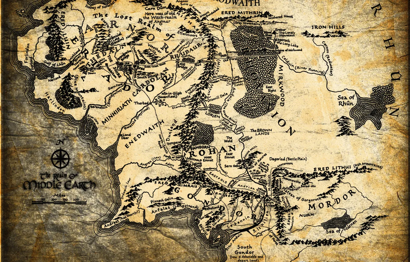 Фото обои карта, Властелин колец, Дж. Р. Р. Толкин, The Lord of the Rings, Средиземье, Middle-earth