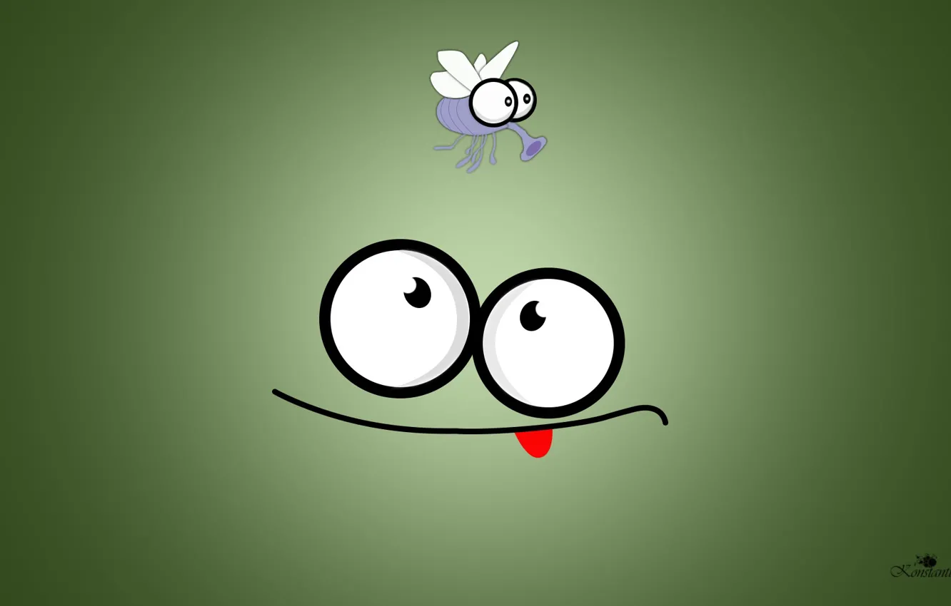 Фото обои мультик, обои, рисунок, графика, лягушка, animation, мордочка, комар