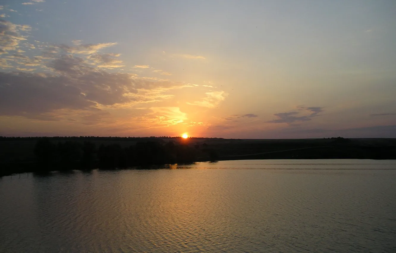 Фото обои вода, солнце, закат, Россия