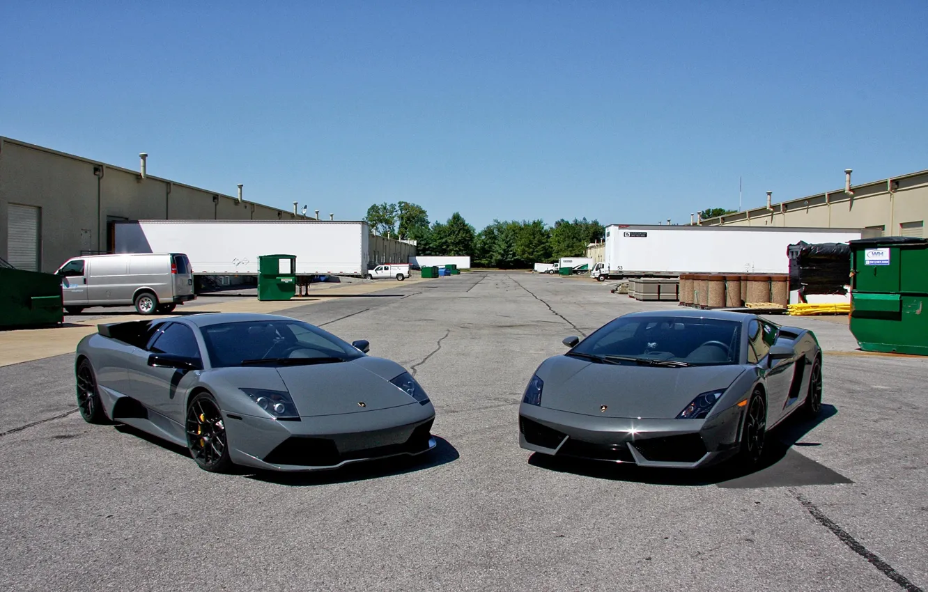 Фото обои Gallardo, Sky, Murcielago, LP560, LP640, Trees