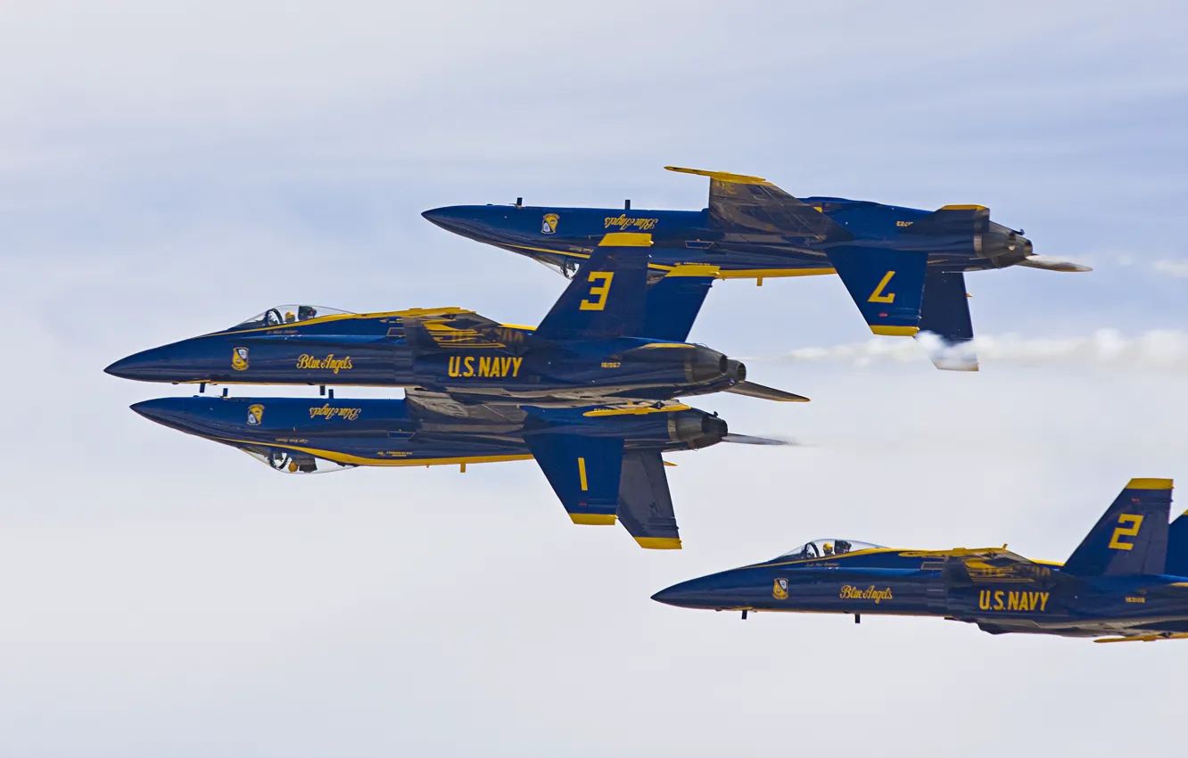 Фото обои фигура, пилотажная группа, Самолёт, Blue Angels, F/A-18 "Хорнет", истребители-бомбардировщики