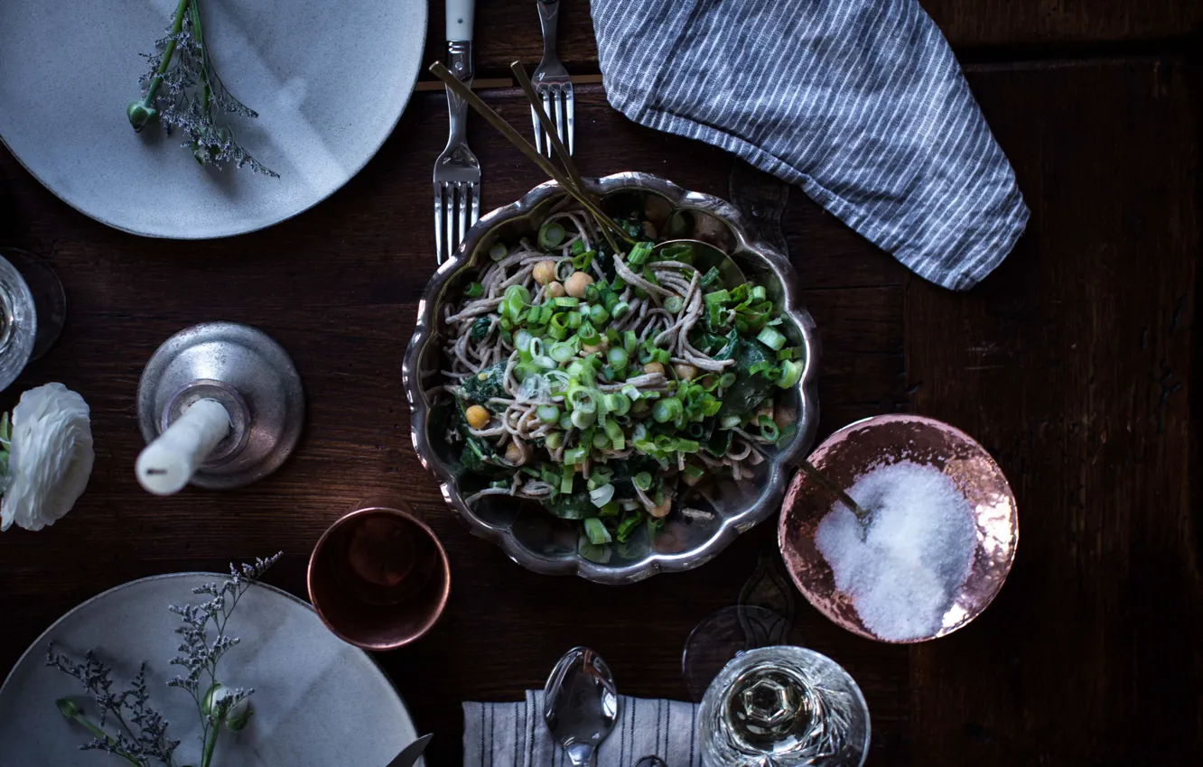 Фото обои food, salt, salad, pasta, spaghetti
