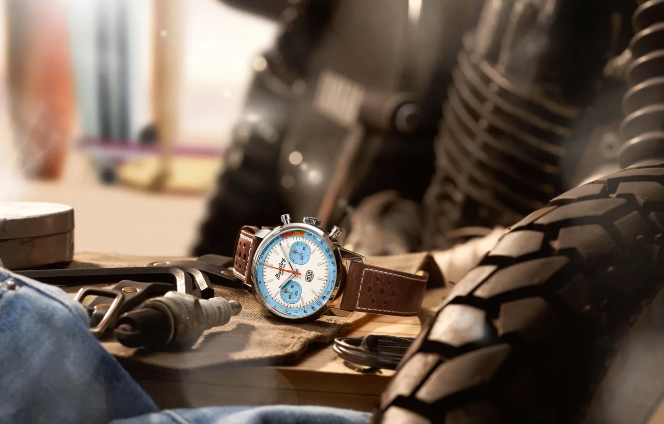 Фото обои Часы, Байкеры, Deus Ex Machina, Breitling, Adventure, Приключения, Bikers, Top Time