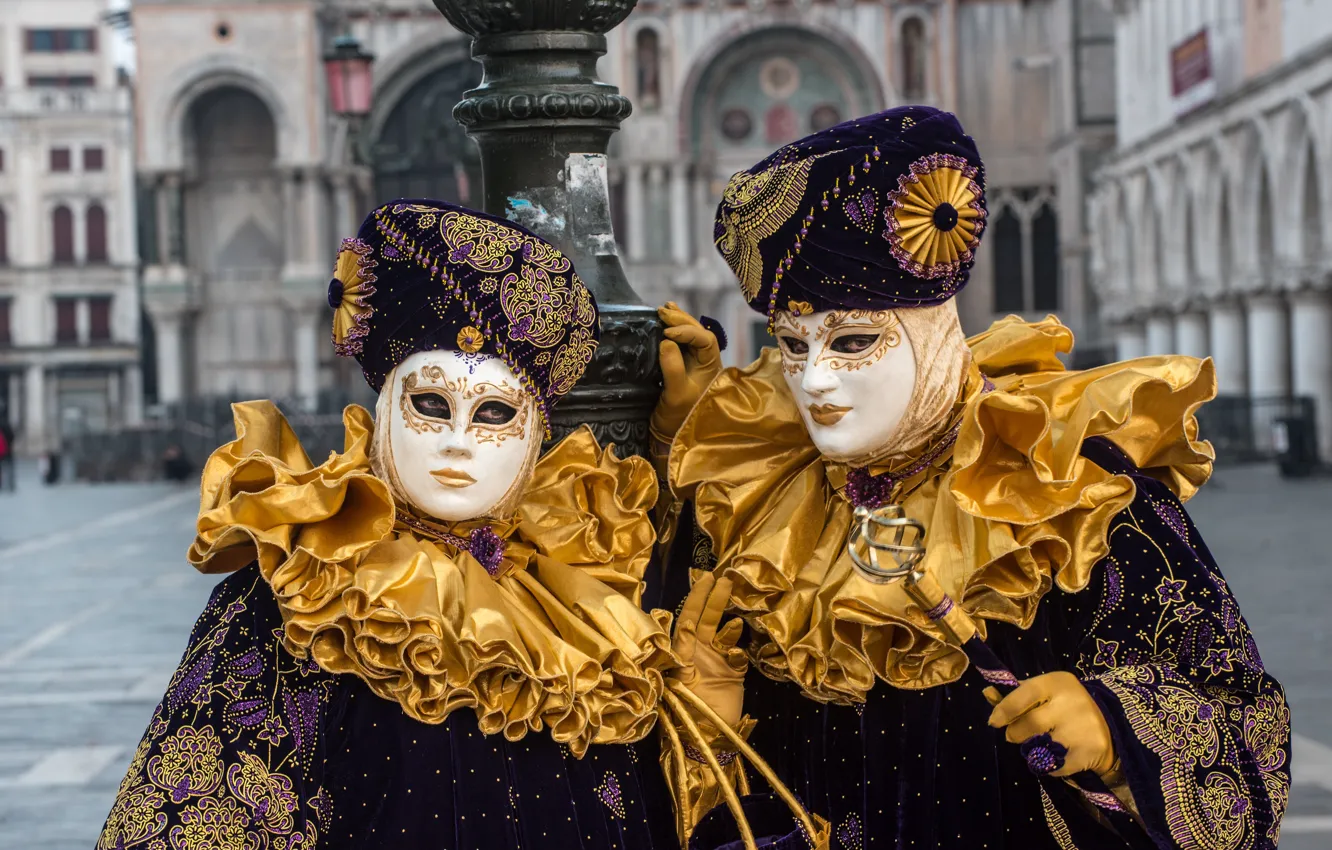 Фото обои Италия, Венеция, карнавал, костюмы, 2015
