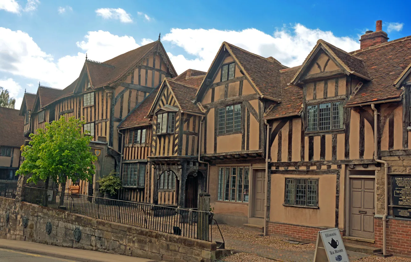 Фото обои Англия, Великобритания, England, Warwick, Lord Leycester Hospital, Ворвик