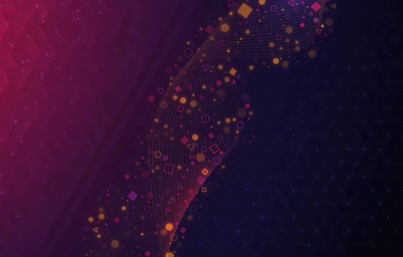 Фото обои фиолетовый, круги, треугольники, квадраты, Linux, KDE, двухцветный, Plasma
