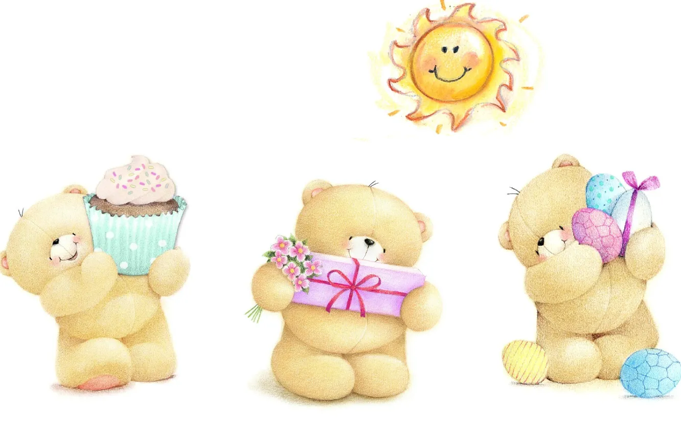 Фото обои настроение, праздник, арт, мишка, пасха, друзья, детская, Forever Friends Deckchair bear