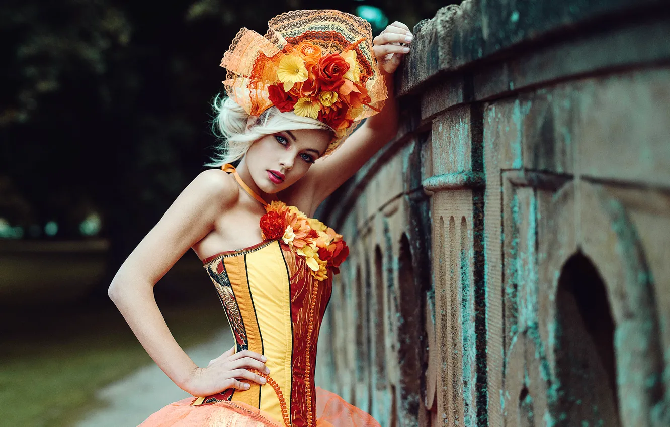 Фото обои девушка, макияж, Corset girl