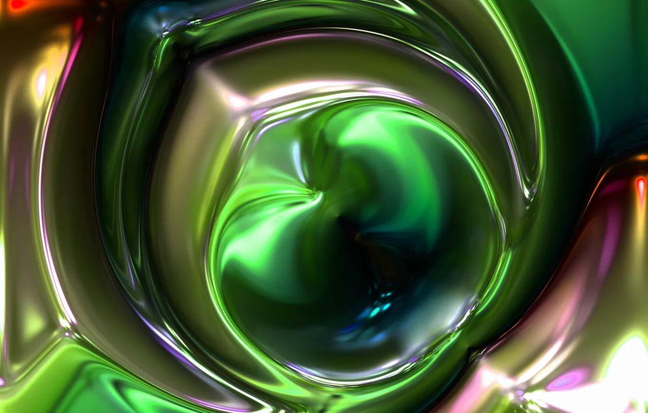 Фото обои линии, абстракция, зеленый, пузыри, блеск, вещество, плазма, плавление