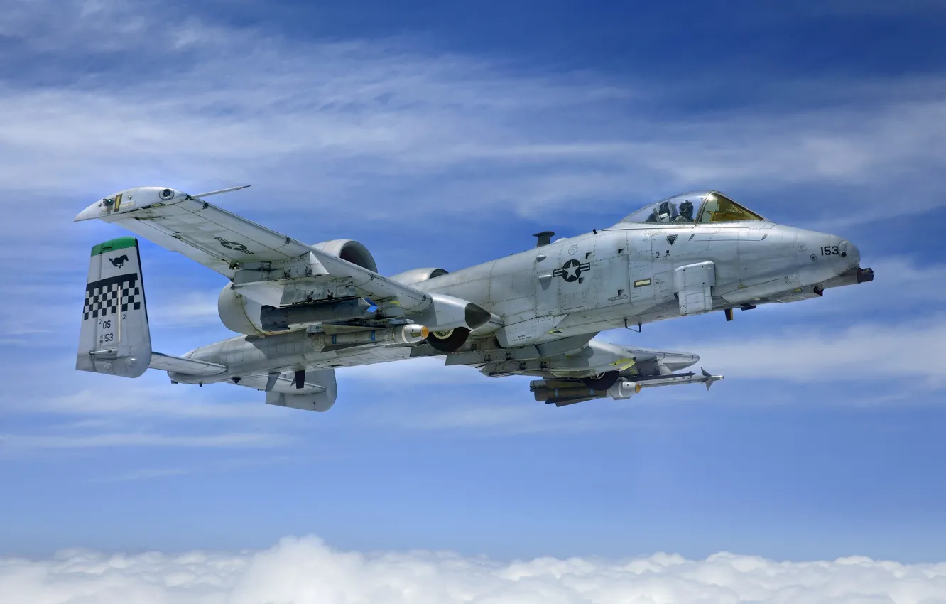 Фото обои USAF, ВВС США, Пилот, Штурмовик, Fairchild-Republic A-10 Thunderbolt II, Кокпит, Warthog, AGM-65 Maverick