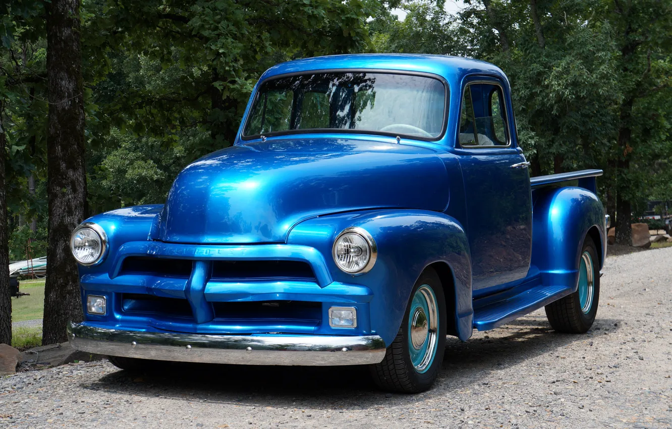 Фото обои Blue, 1954, Chevy, Truck