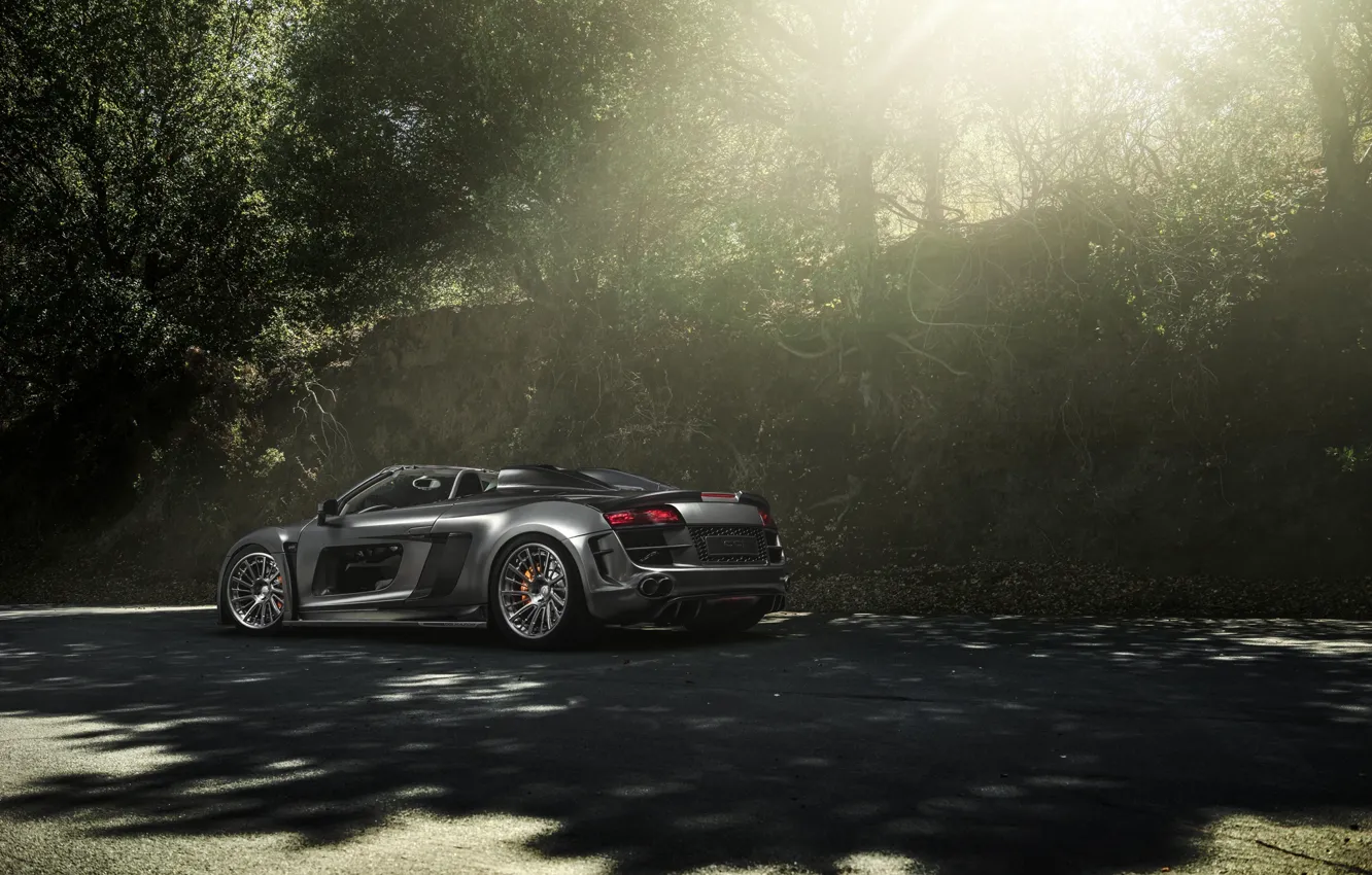 Фото обои Audi, Carbon, Black, California, Supercar, Chrome, Wheels, Razor