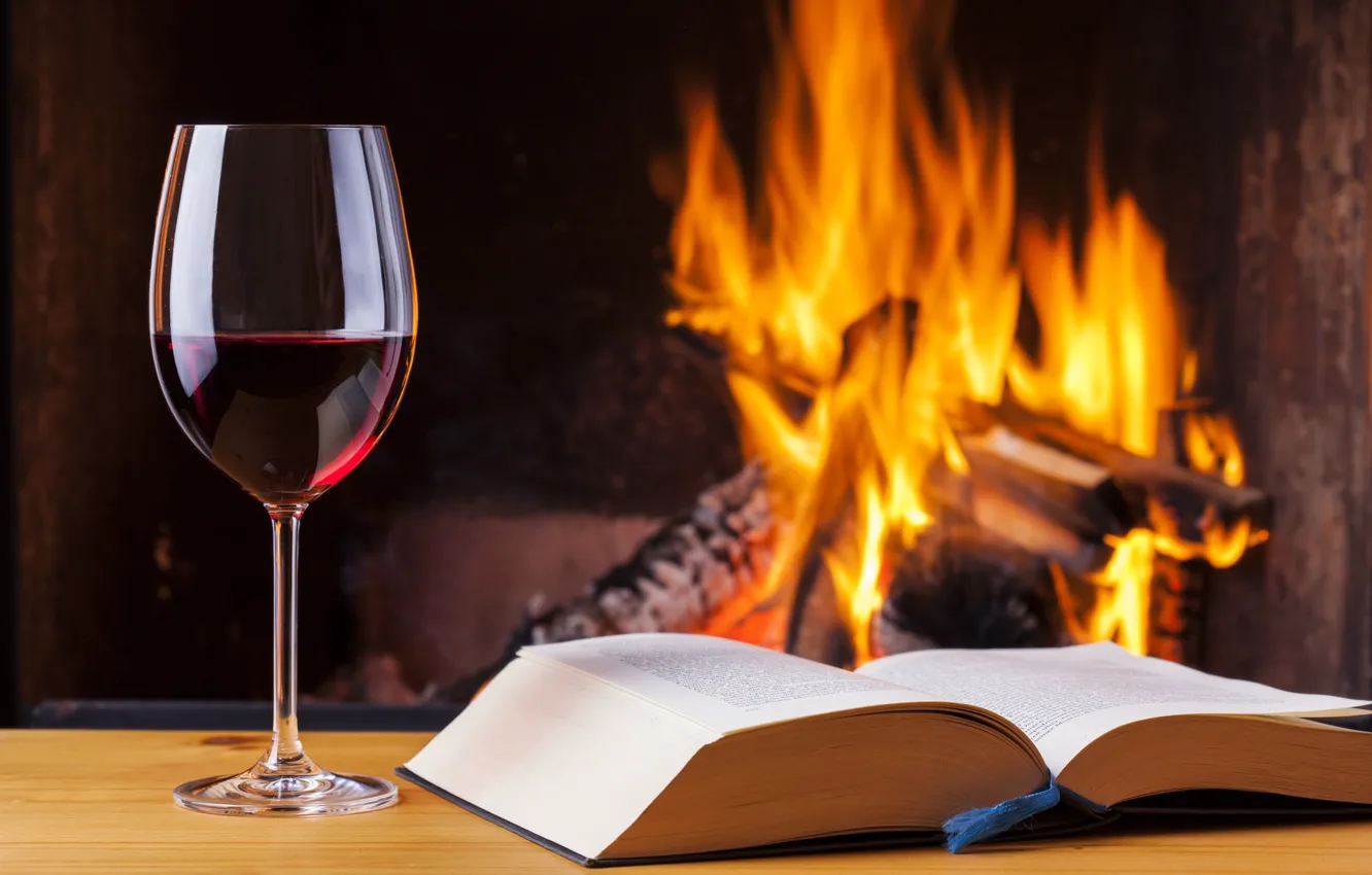 Фото обои fire, book, vine