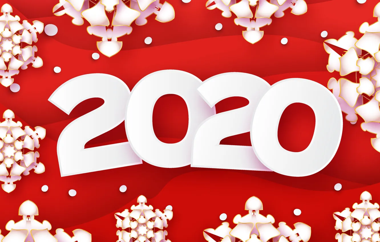 Фото обои украшения, снежинки, фон, Новый год, Christmas, New Year, 2020