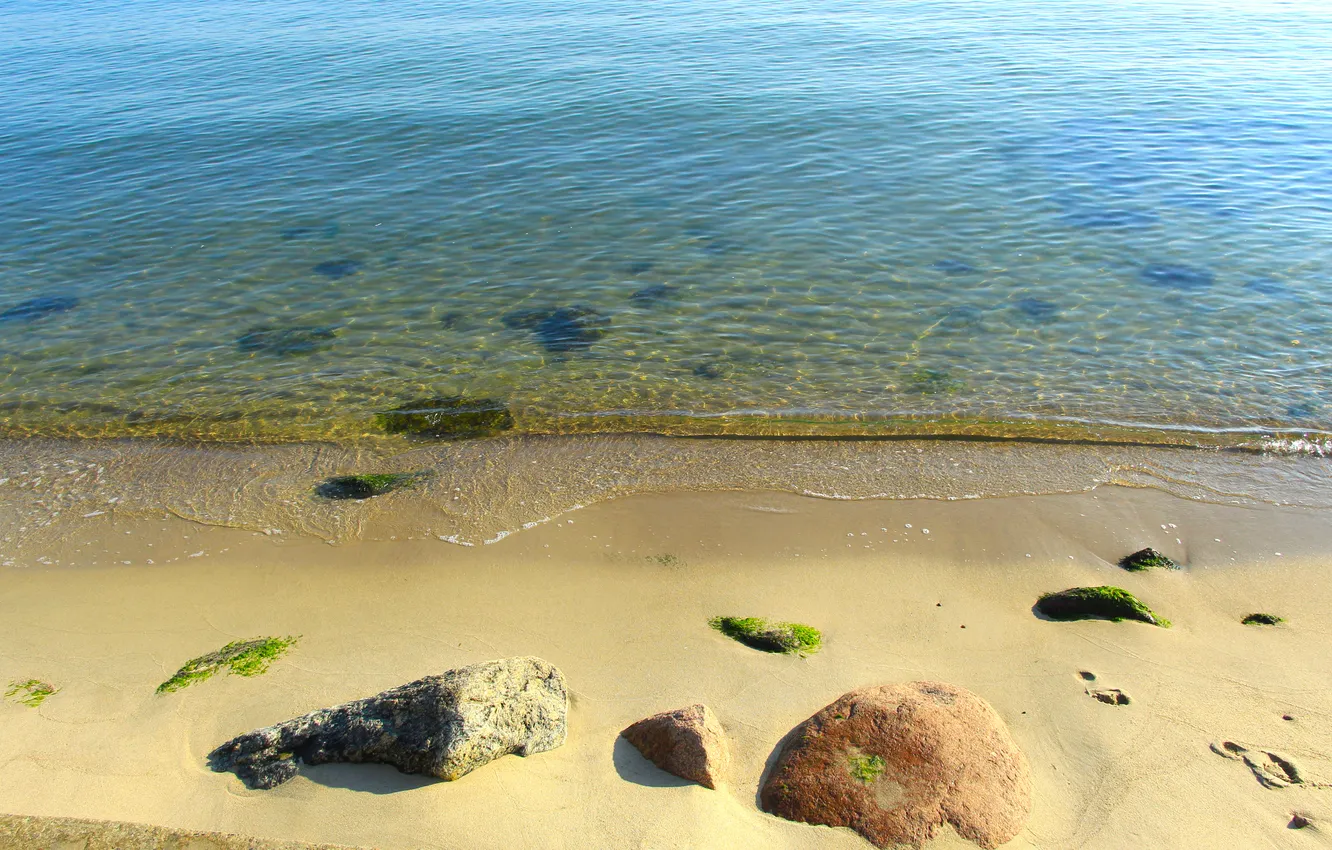 Фото обои beach, sea, water, stones