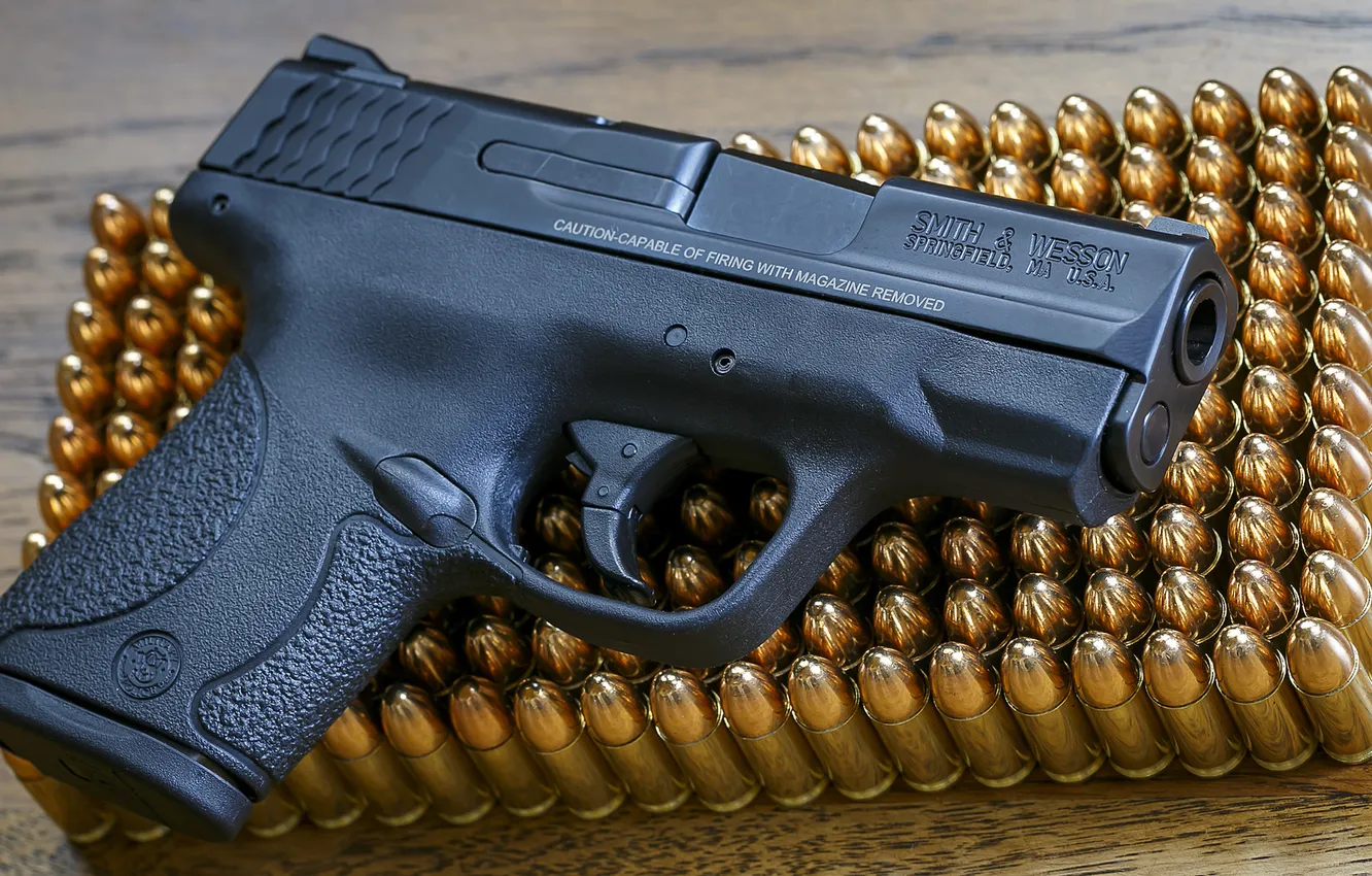 Фото обои пистолет, оружие, патроны, Smith &ampamp; Wesson, Shield 9mm
