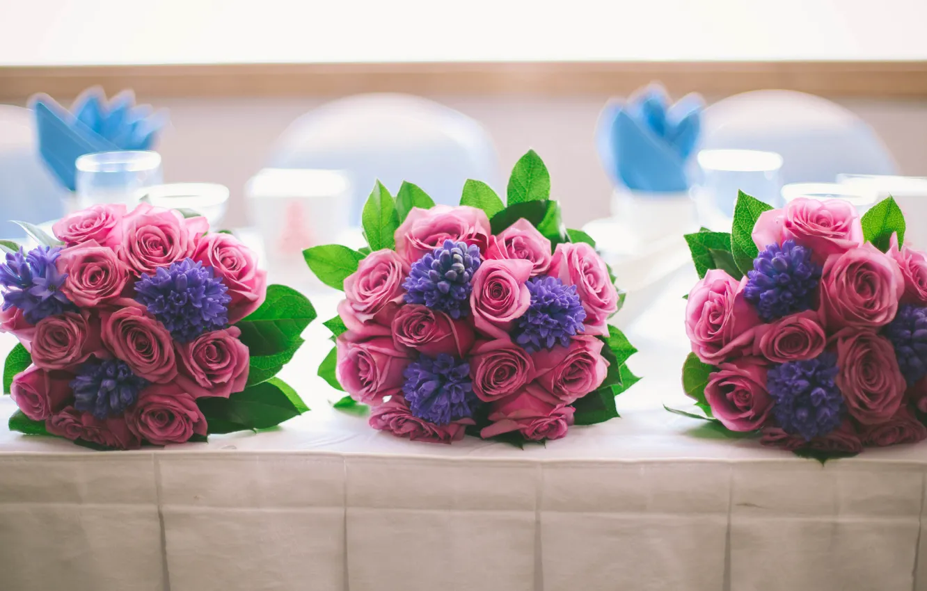 Фото обои цветы, свадебные, букеты