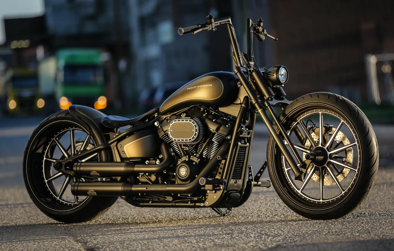 Фото обои Harley-Davidson, Custom, Softail, Motorbike, Thunderbike