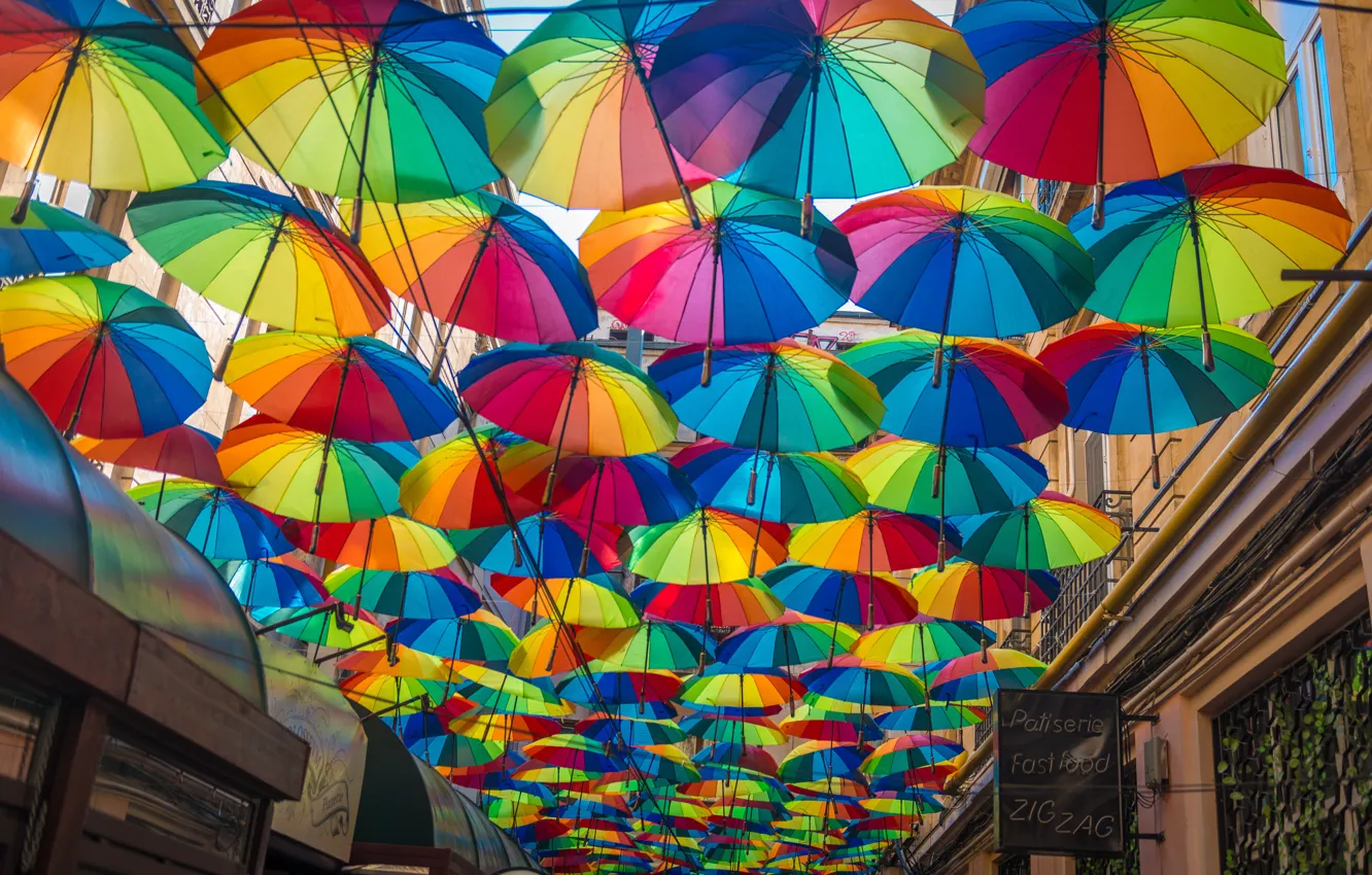 Фото обои Umbrella, Romania, Румыния, Зонтики, Bucharest, Бухарест