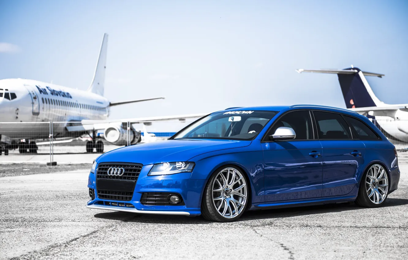 Фото обои car, tuning, airplanes, stance, audi a4, avant