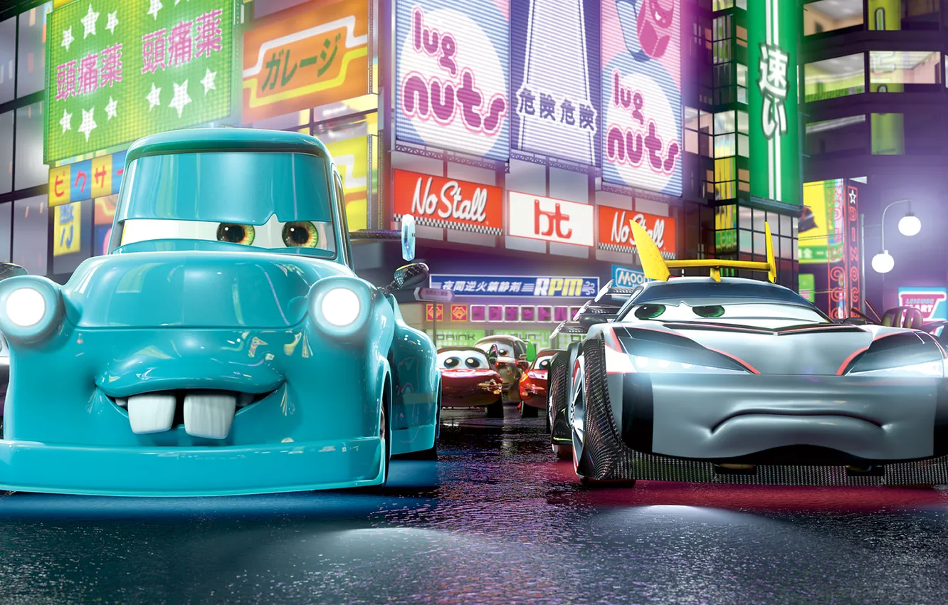Фото обои япония, мультфильм, Tokyo, Тачки 2, Cars 2, мэтр