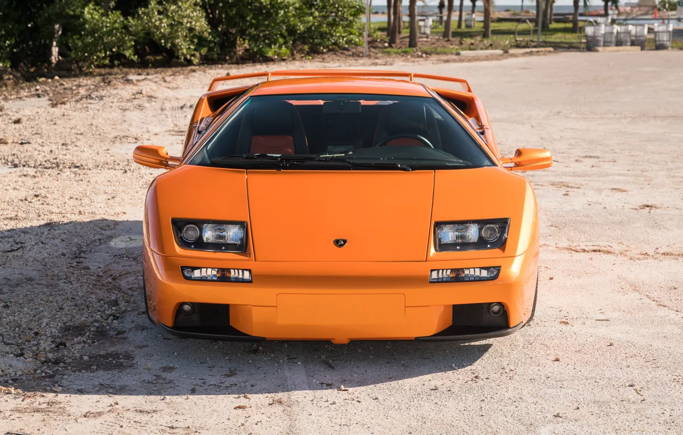 Фото обои Lamborghini, supercar, Diablo, front view, Lamborghini Diablo VT 6.0