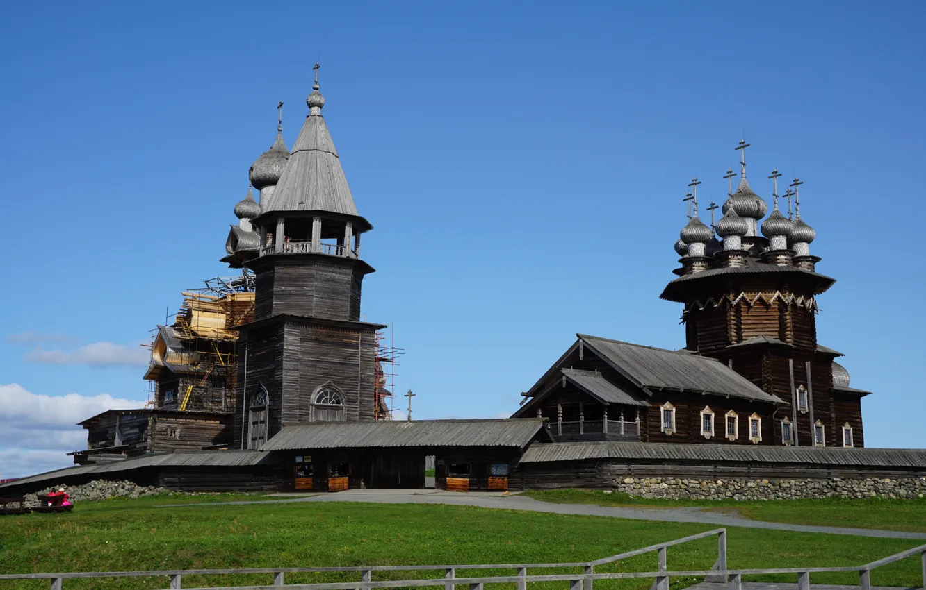Фото обои церковь, Россия, Кижи, Карелия