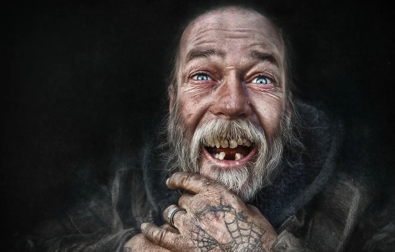 Фото обои взгляд, человек, портрет