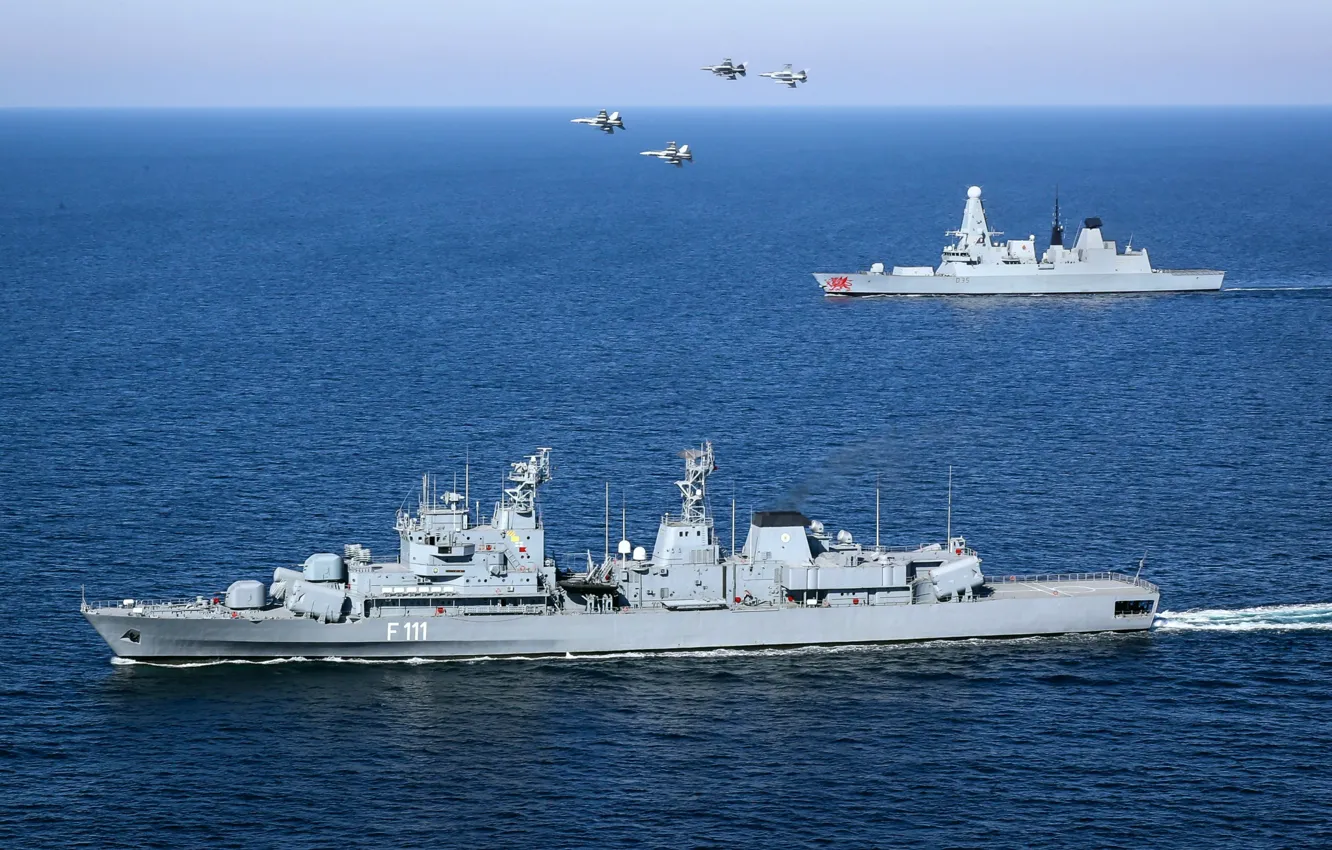 Фото обои фрегат, эсминец, HMS Dragon, ROS Marasesti